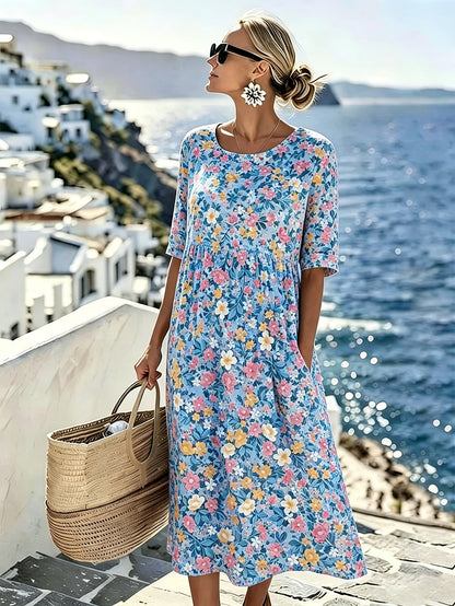 Charlotte™ - Elegant Floral Midi Summer Dress