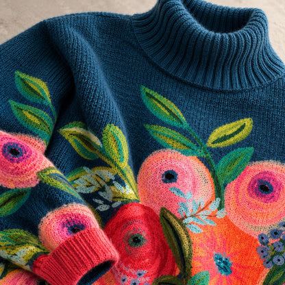 Alice | Floral Embroidered Turtleneck Sweater for Women