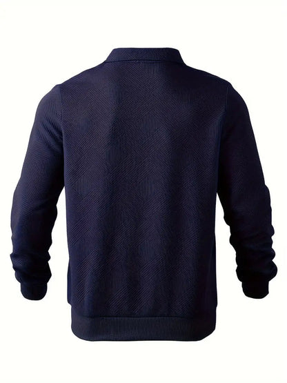 James - Vintage Geometric Design Sweater With Zipper