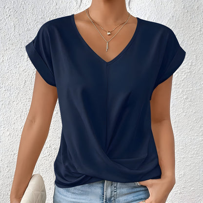 BELLA | Timeless V-Neck Top with Classic Twist Detail