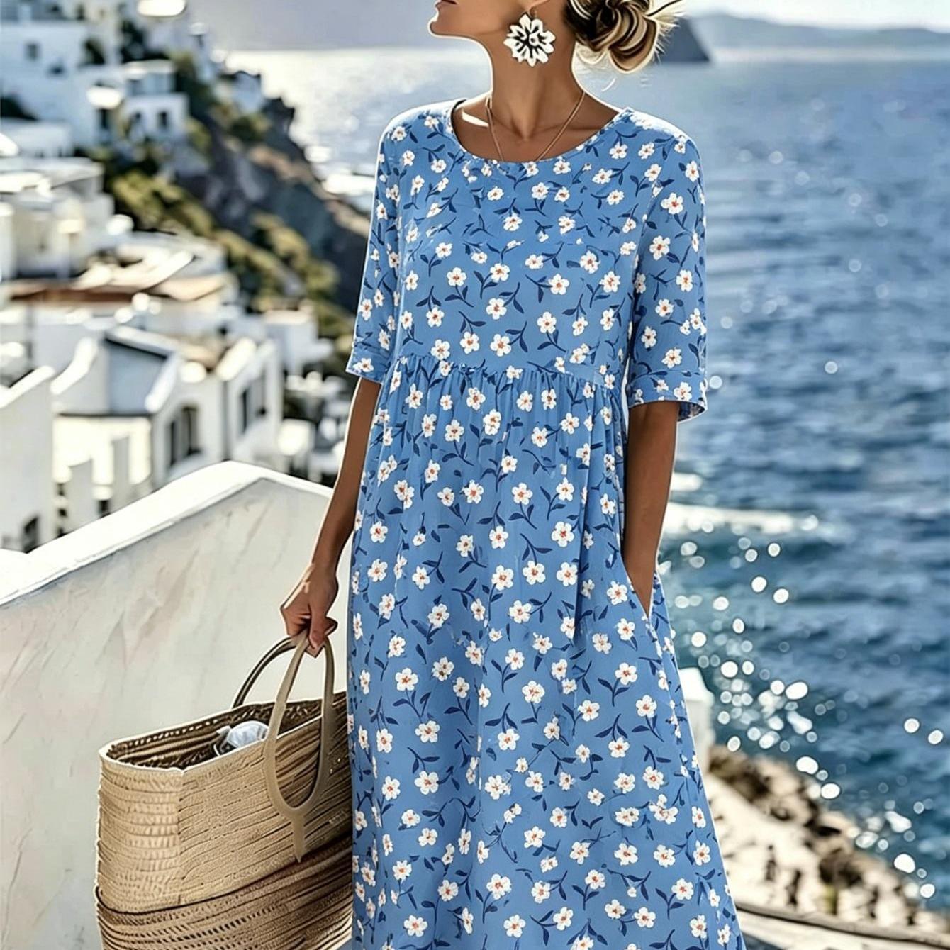 Lily™ - Elegant Summer Floral Midi Dress
