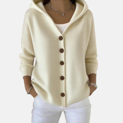Zoé – Soft Hooded Knit Cardigan for Effortless Everyday Comfort