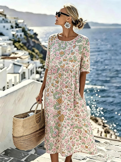 Lily™ - Elegant Summer Floral Midi Dress