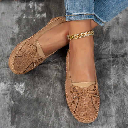 Sabina Bow-Embellished Soft Moccasins