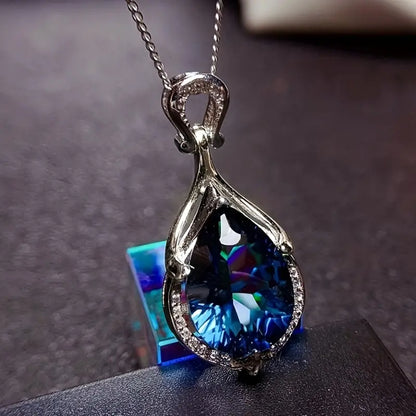 Elegant Sapphire Twisted Necklace