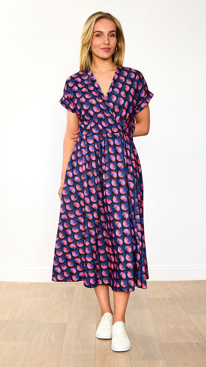 Kennedy - Flowy Navy Print Dress