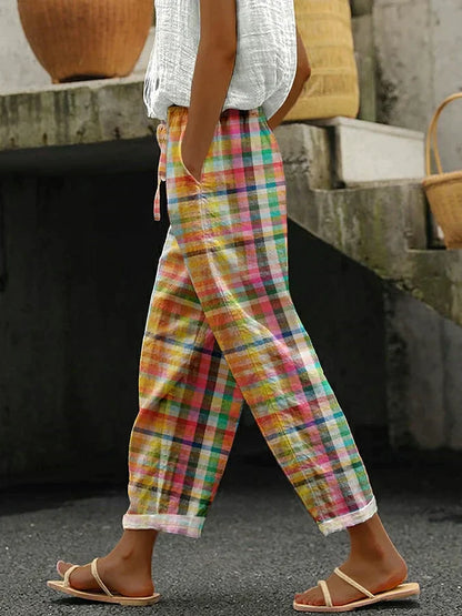 MICHELLE | COMFORTABLE CHECKERED PANTS