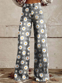 Gray with White Flowers