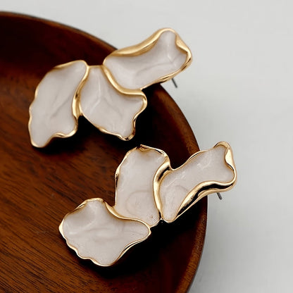 Pearl Flower Petal Earrings