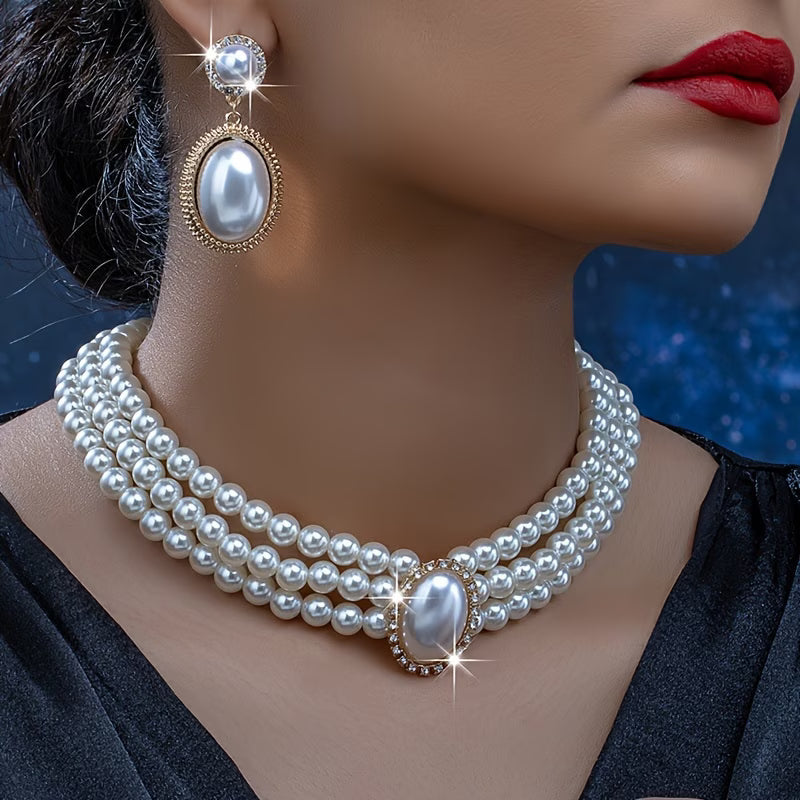 Vintage Pearl Strand Jewelry Set