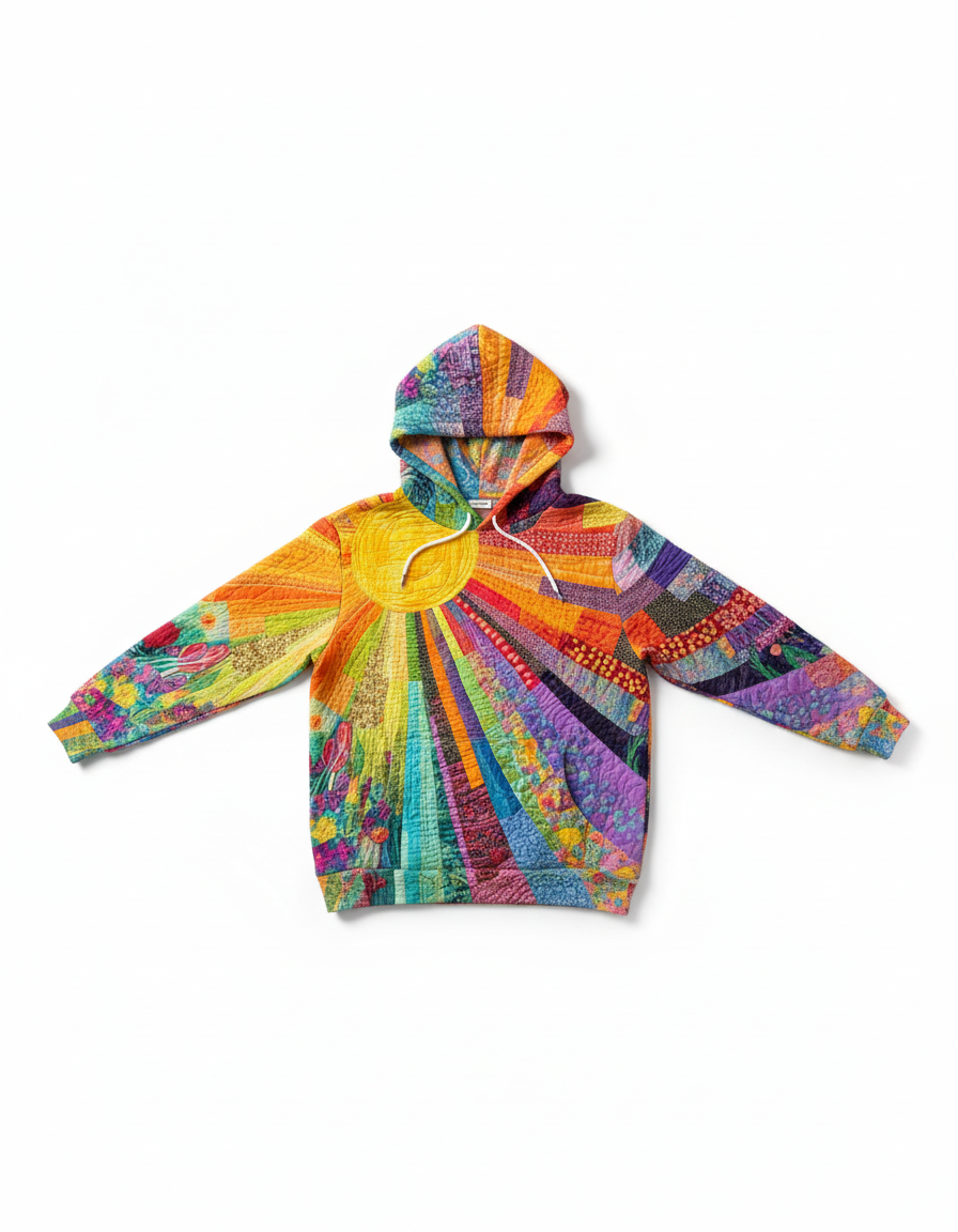 Laura™ - Bohemian Multicolor Patchwork Hoodie
