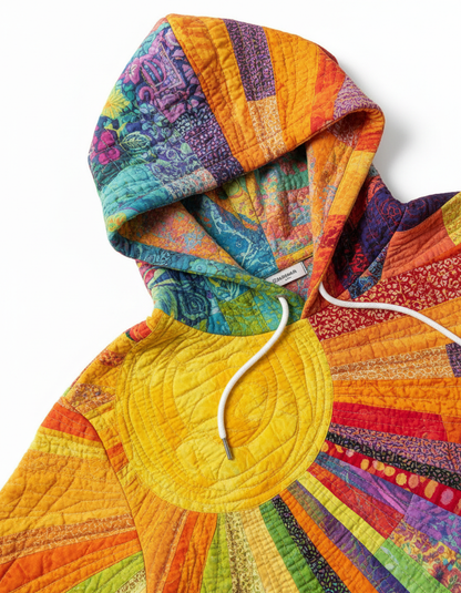 Laura™ - Bohemian Multicolor Patchwork Hoodie