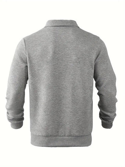 James - Vintage Geometric Design Sweater With Zipper