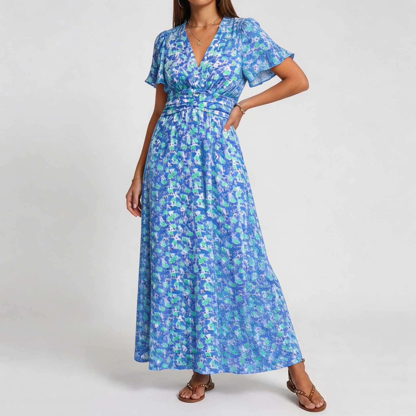 Natalie | Stylish Printed Maxi Dress for a Flattering Fit