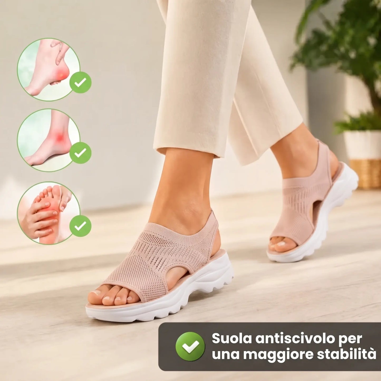 Noara Orthopedic Sandals with Non-Slip Design