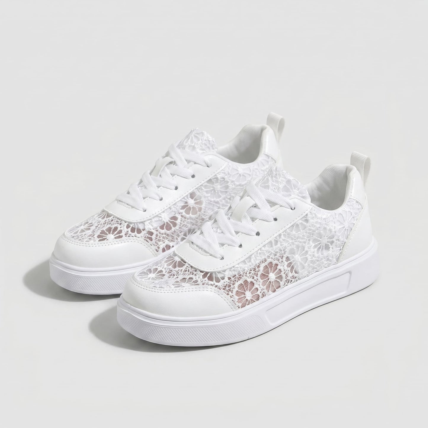 Breathable Lace Floral Comfort Sneakers