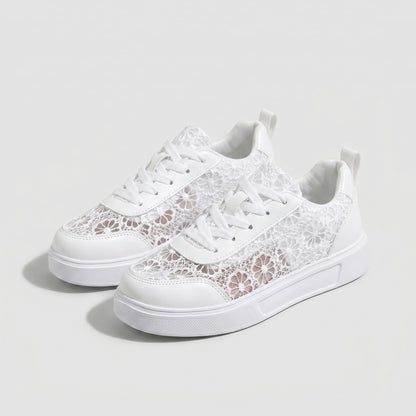 Breathable Lace Floral Comfort Sneakers
