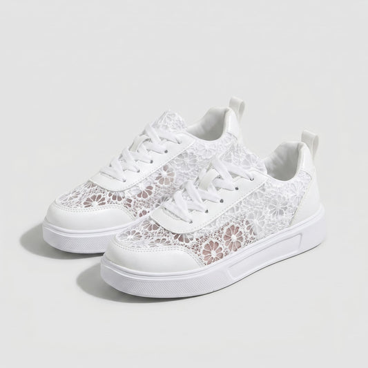 Breathable Lace Floral Comfort Sneakers