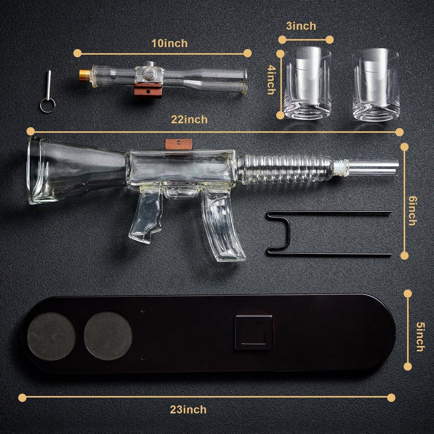 Whiskey Bottle - Rifle Set Edition with Glasses