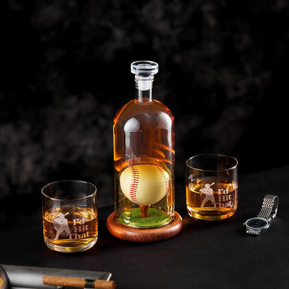 Whiskey Bottle - Baseball Set Edition with Glasses