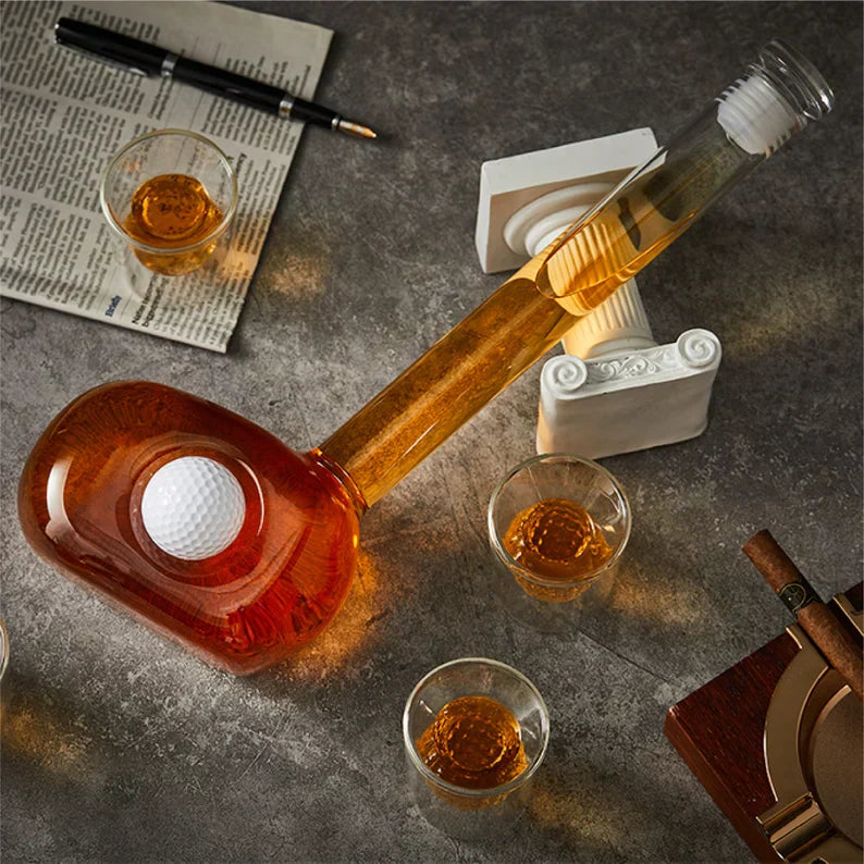 Whiskey Bottle - Golf Club Set Edition with Glasses