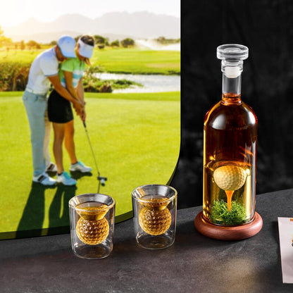 Whiskey Bottle - Golf Set Edition with Glasses