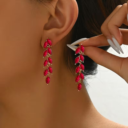 Elegant Gold Leaf Cascade Earrings