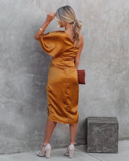 Tamari™ | Elegant Satin Midi Dress