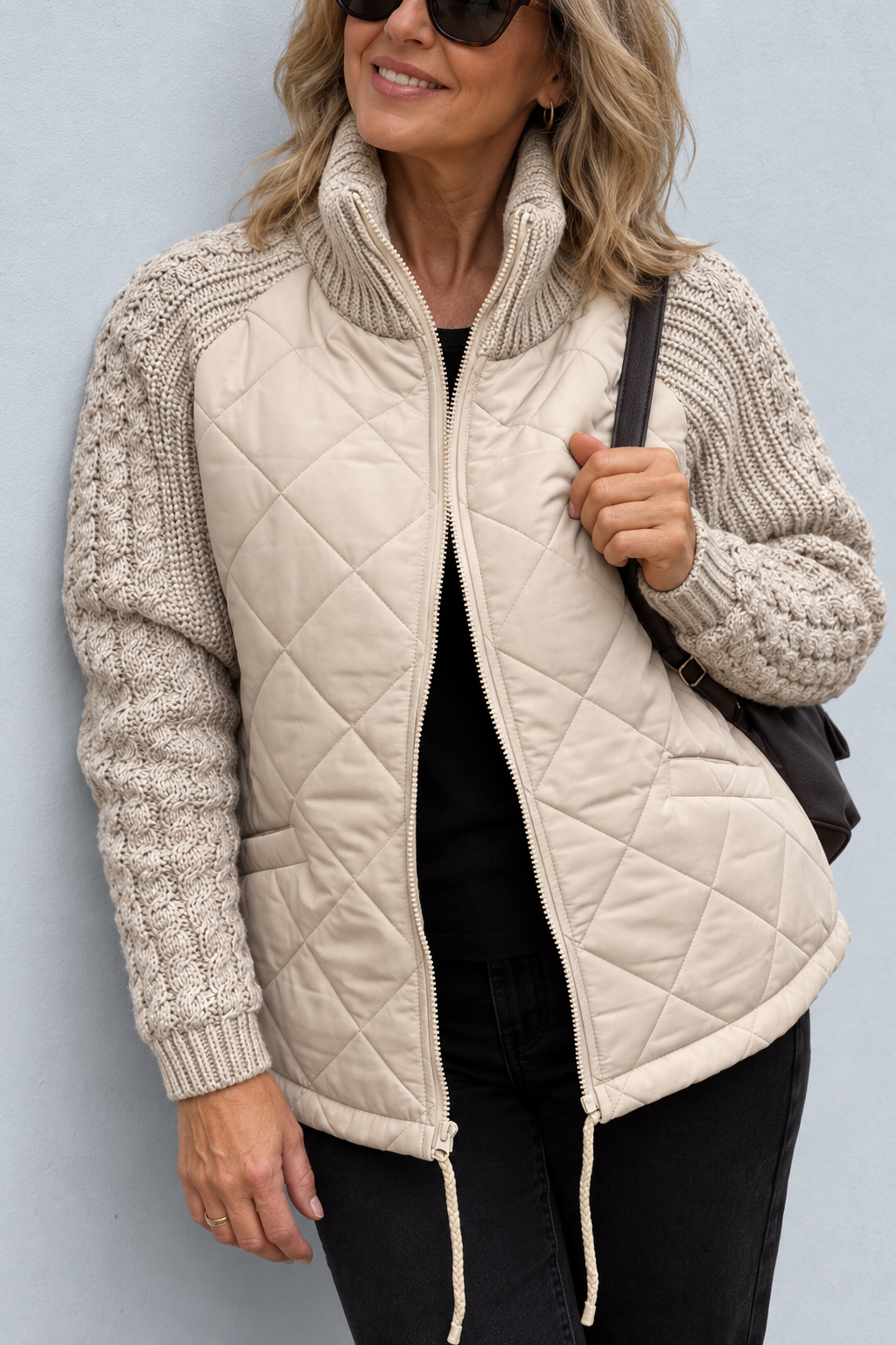 Maren | Quilted Cable-Sleeve Jacket for Women