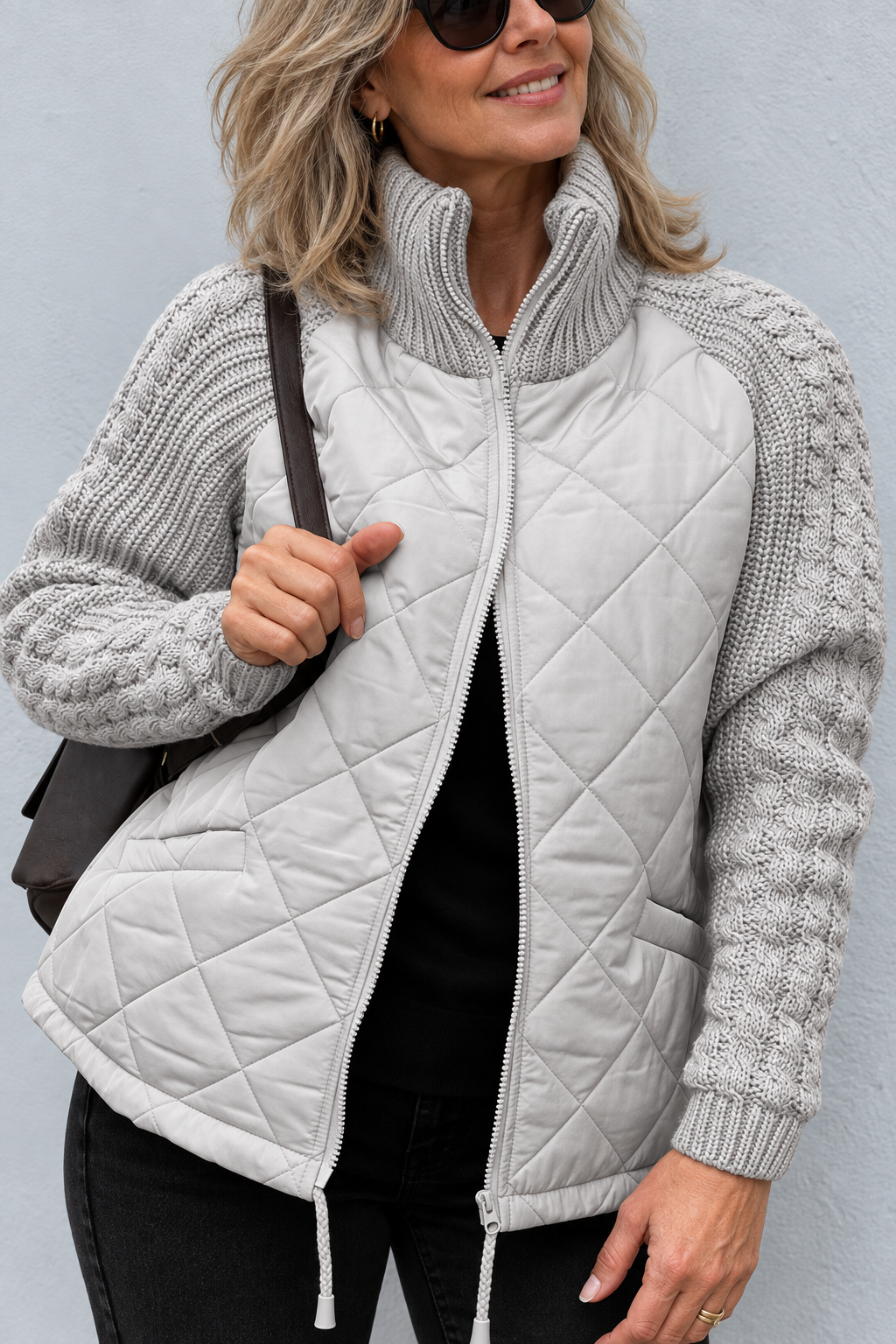Maren | Quilted Cable-Sleeve Jacket for Women