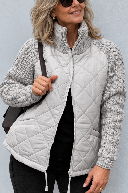Maren | Quilted Cable-Sleeve Jacket for Women