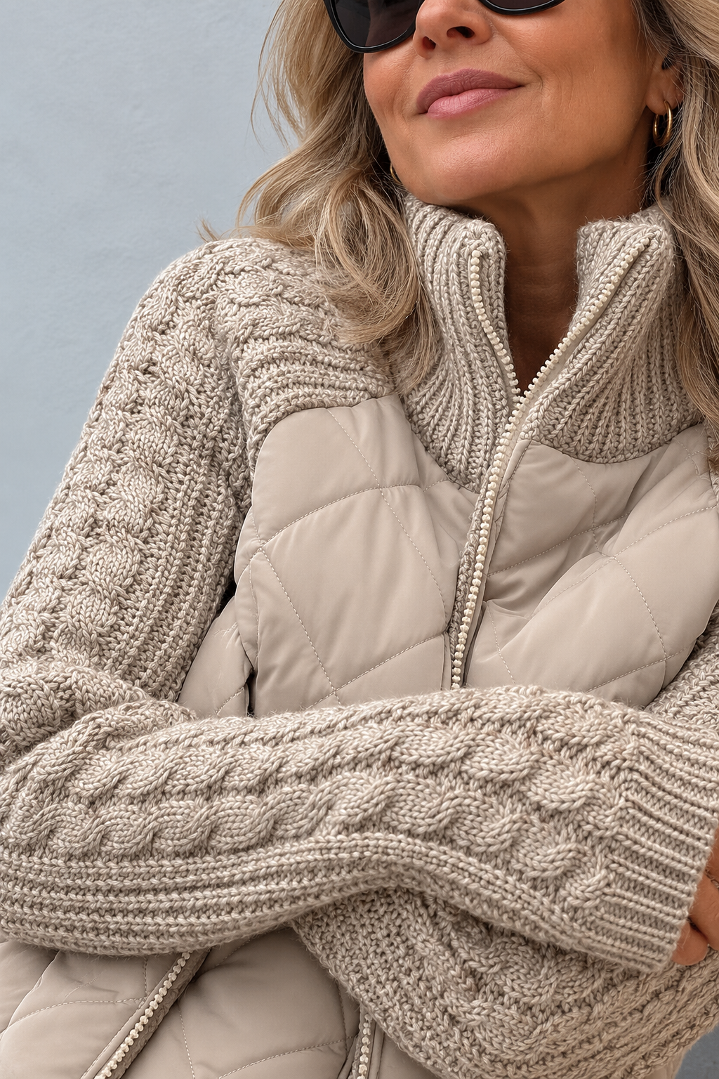 Maren | Quilted Cable-Sleeve Jacket for Women