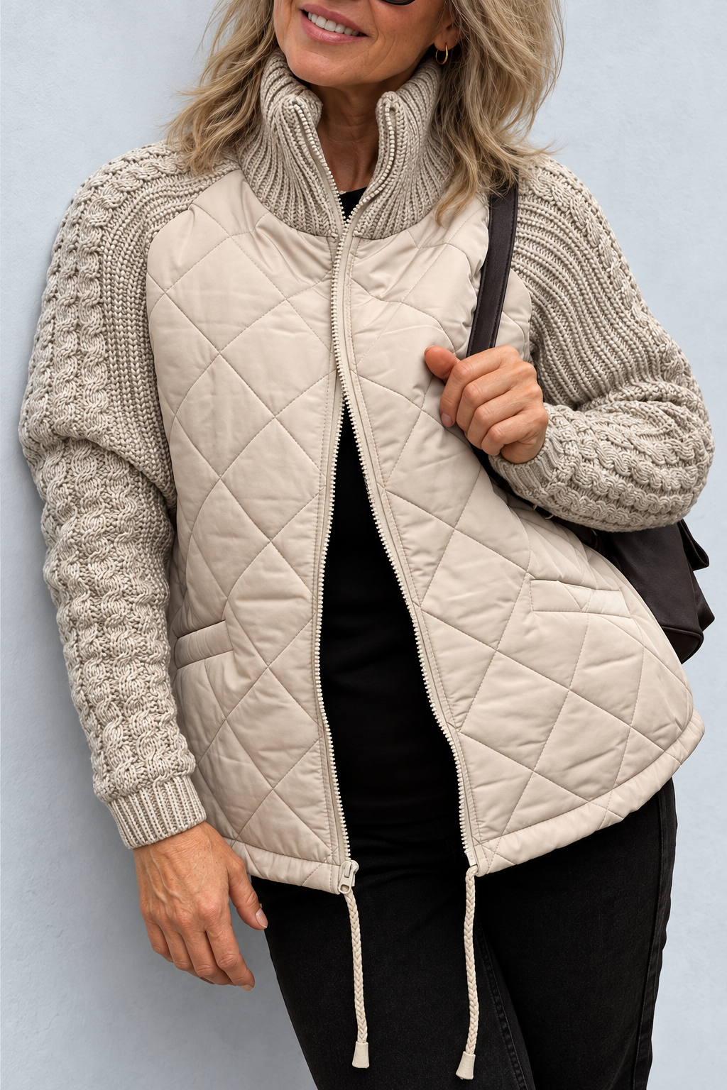Maren | Quilted Cable-Sleeve Jacket for Women