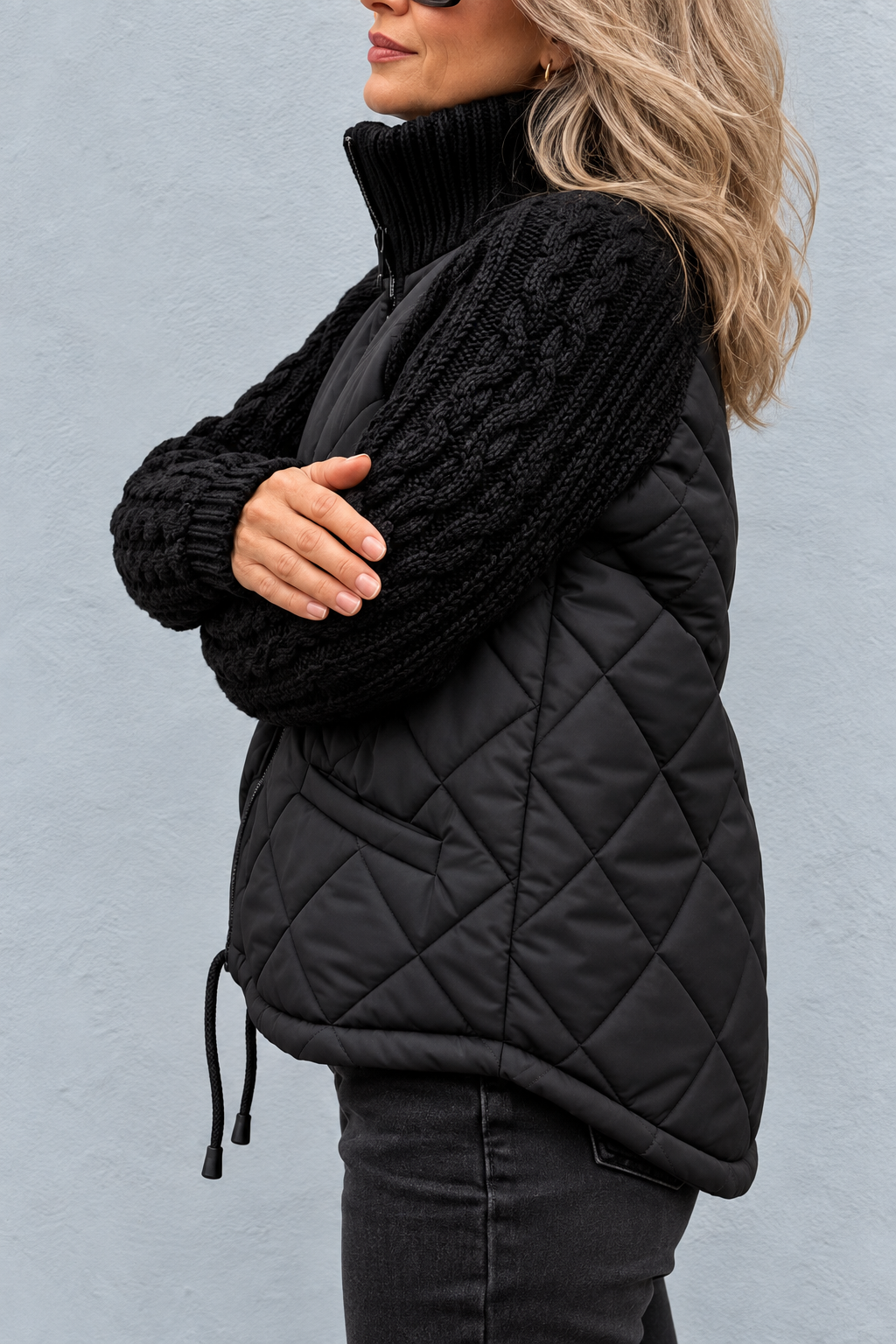 Maren | Quilted Cable-Sleeve Jacket for Women