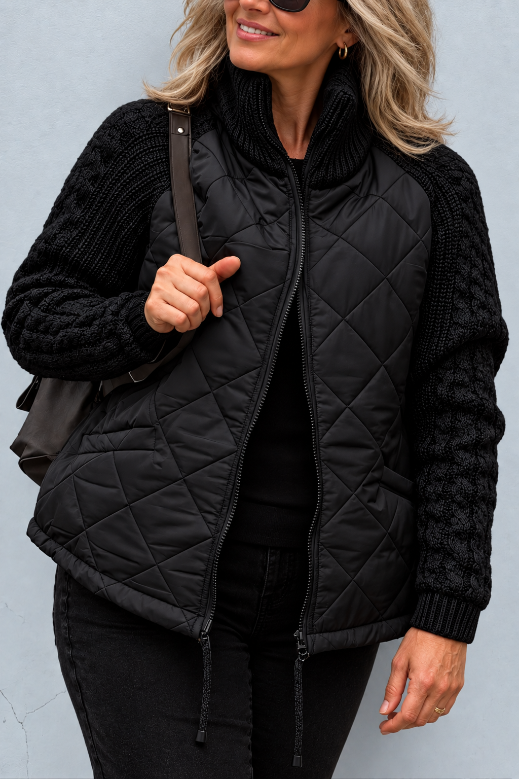 Maren | Quilted Cable-Sleeve Jacket for Women
