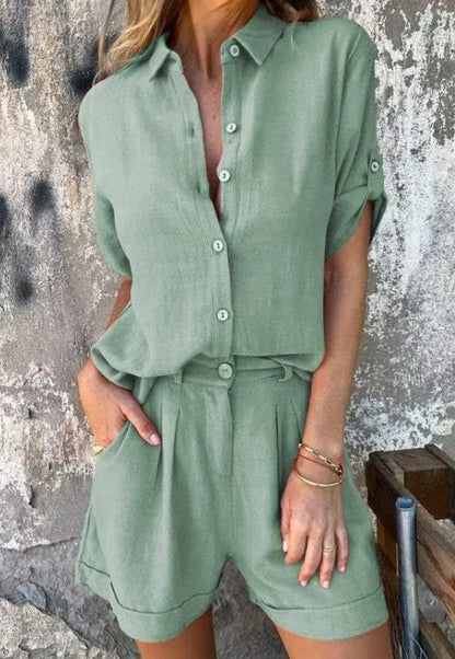 Melda - Breezy Buttoned Set