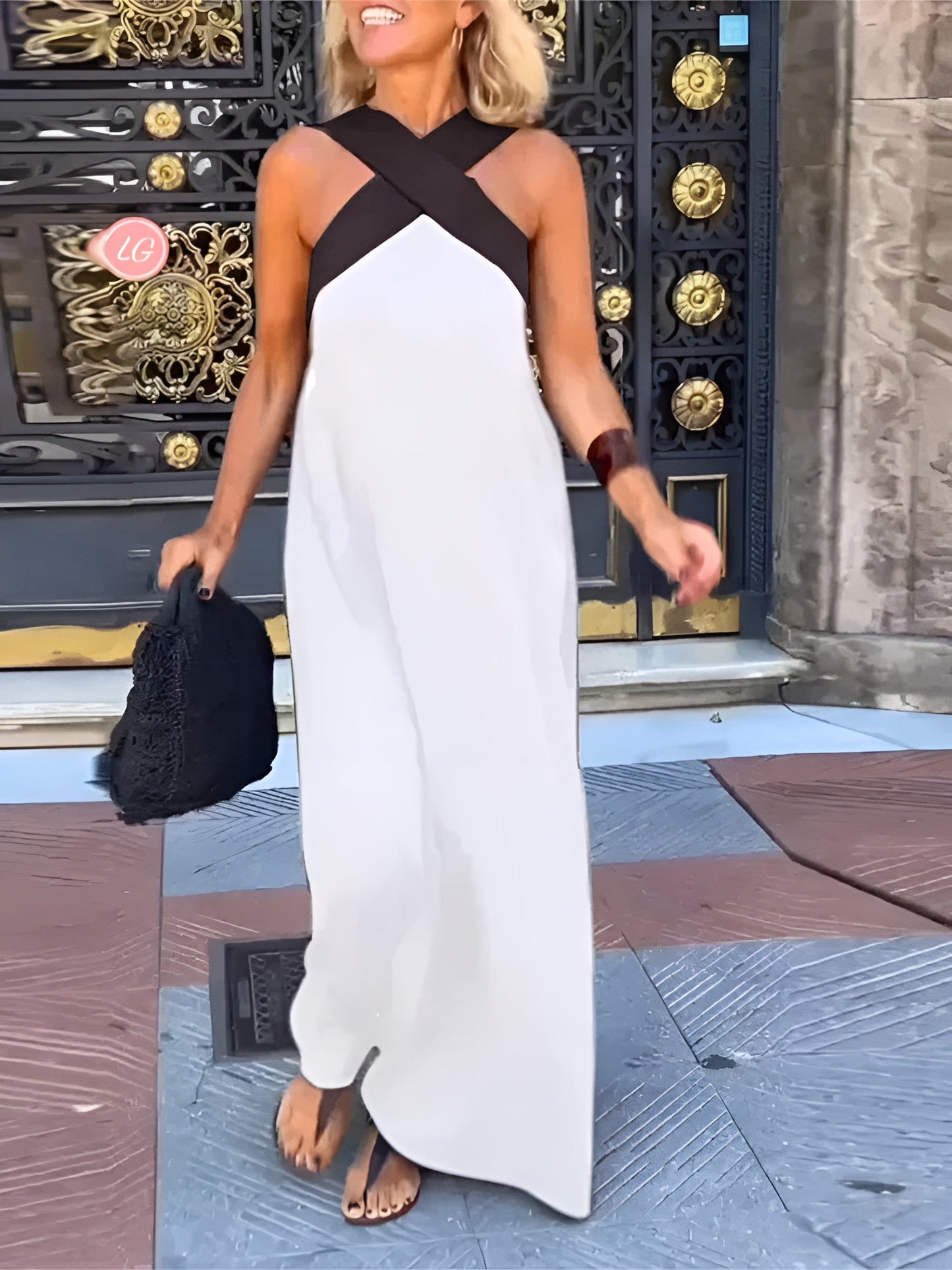 DELPHINE | DRESS WITH CROSSED CUT