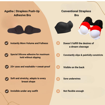 Agatha | Strapless Push‑Up Adhesive Bra