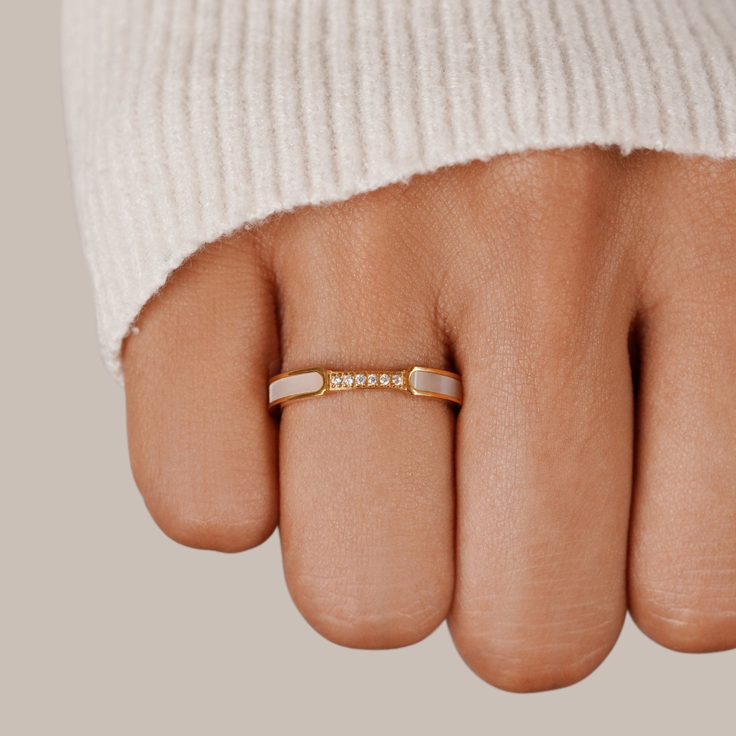 Unity - Pearl & Crystal Ring