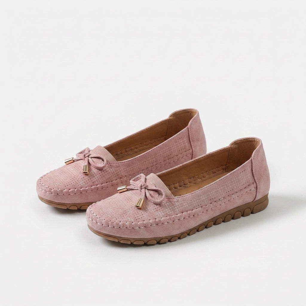Sabina Bow-Embellished Soft Moccasins