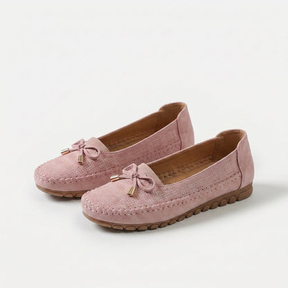 Sabina Bow-Embellished Soft Moccasins