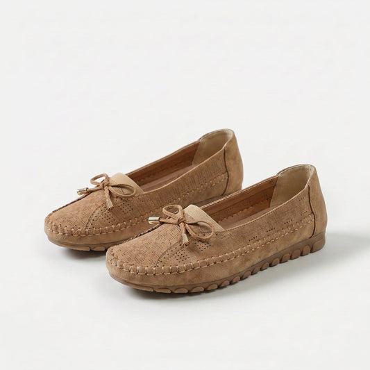 Sabina Bow-Embellished Soft Moccasins