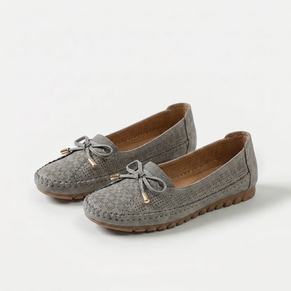 Sabina Bow-Embellished Soft Moccasins