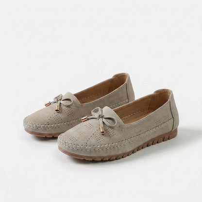 Sabina Bow-Embellished Soft Moccasins