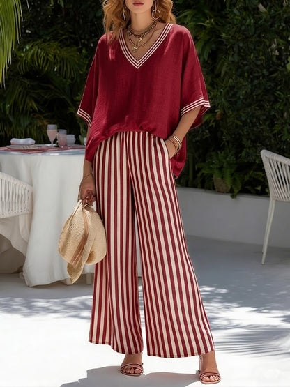 Francesca - Striped Linen Two Piece