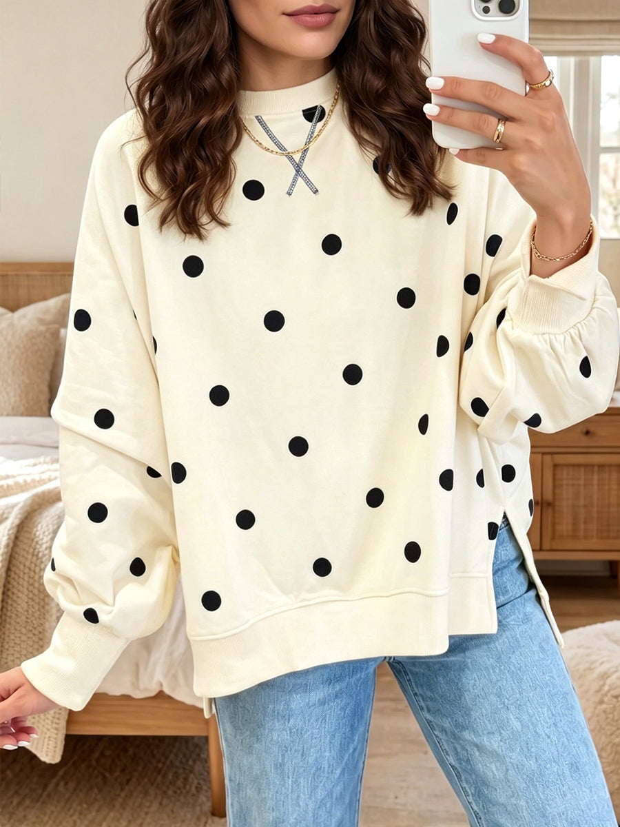Arelia | Polka Dot Print Sweatshirt for Women
