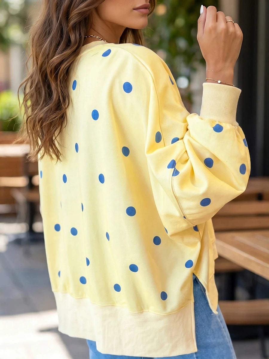 Arelia | Polka Dot Print Sweatshirt for Women