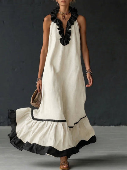 Nathalie | long dress with ruffles