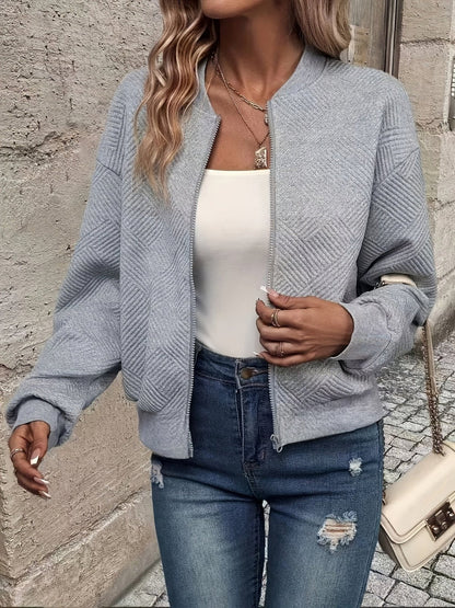 Laura | Textured Zip-Up Bomber Jacket for Women