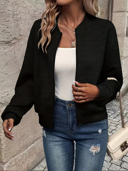 Laura | Textured Zip-Up Bomber Jacket for Women